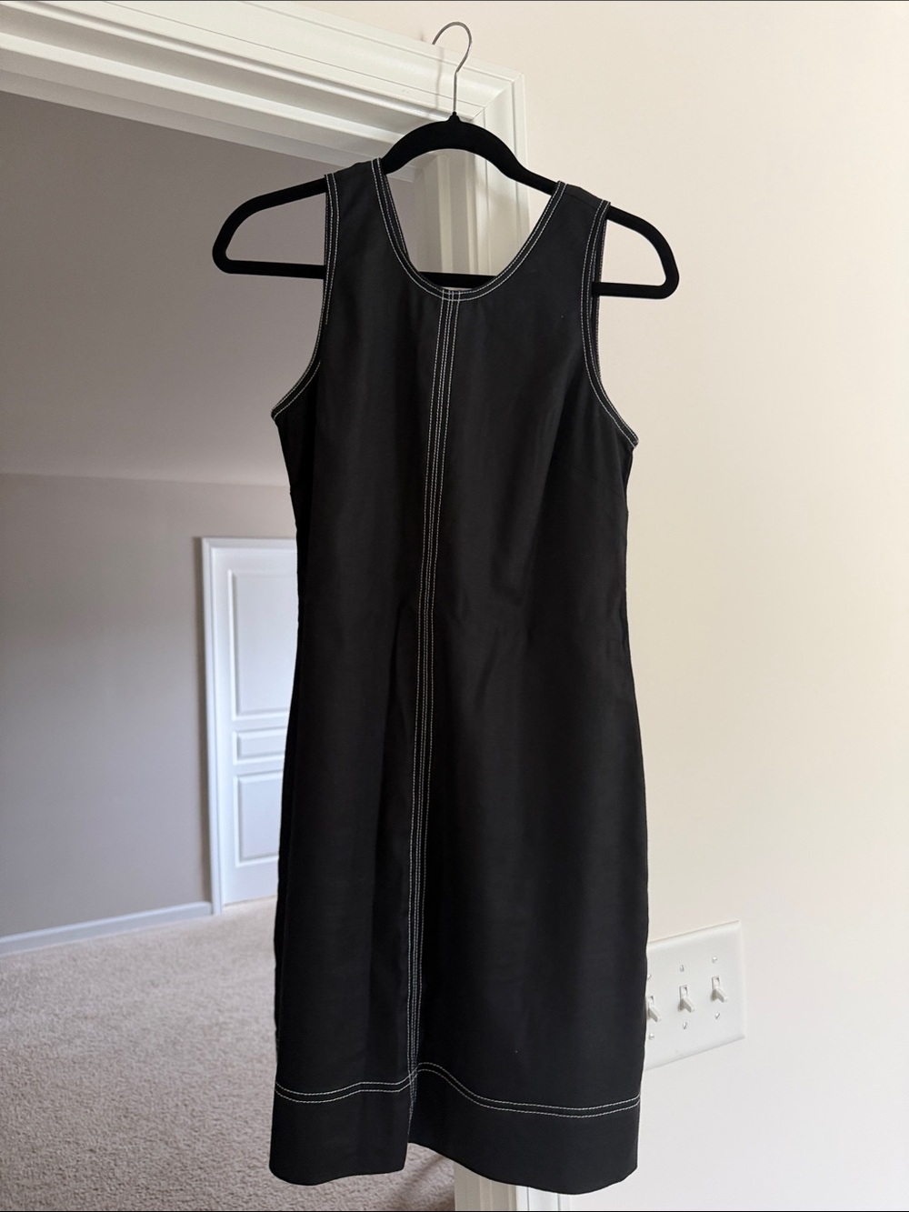 Tommy Bahama Black Sleeveless Contrast-Stitch Mini Dress
